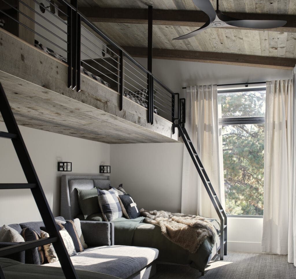 Mountain Modern Interior Design: Lewis & Co.'s Lake Cascade luxury cabin transformation featuring custom wood details, refined finishes, and seamless indoor-outdoor living.